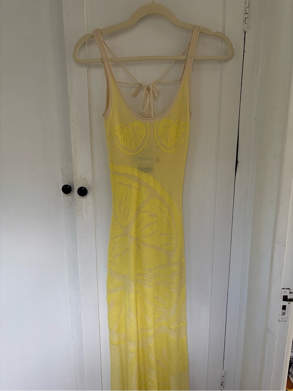 House of Sunny Mesh Lemon-Print Maxi Dress
